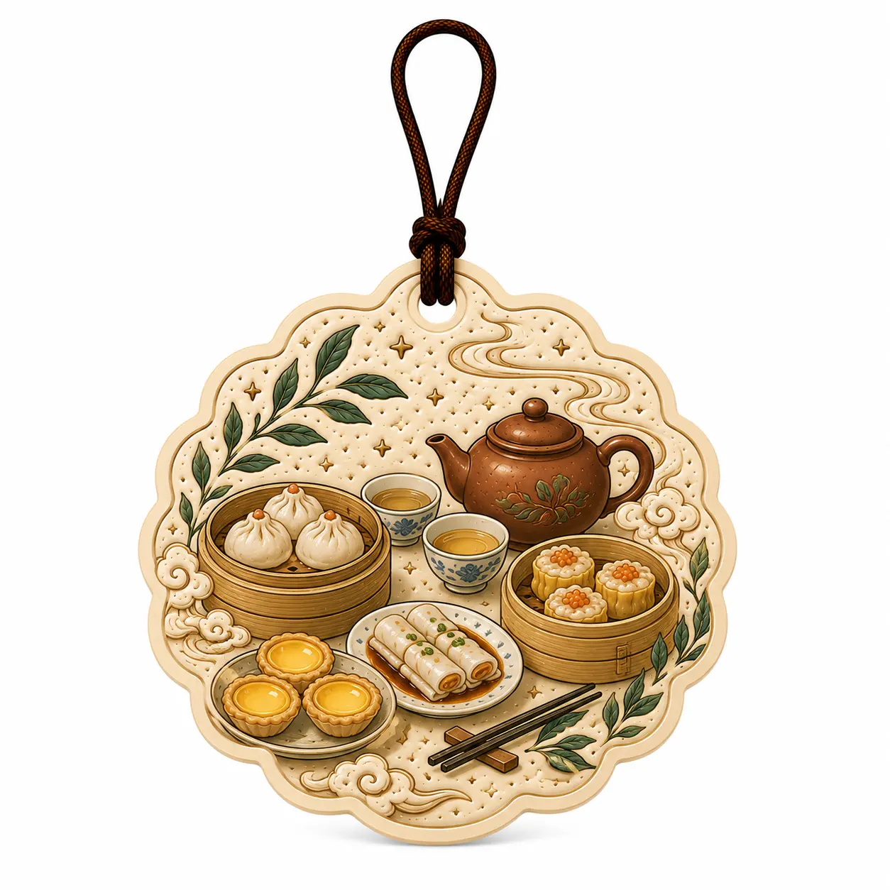 Désodorisant suspendu suspendu dim sum pour thé oriental