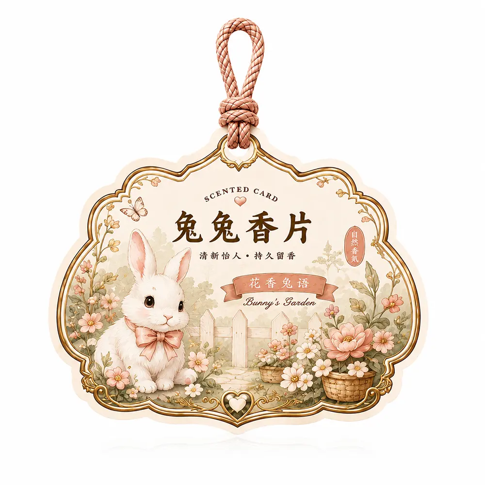 Carte désodorisant pour voitures de lapin